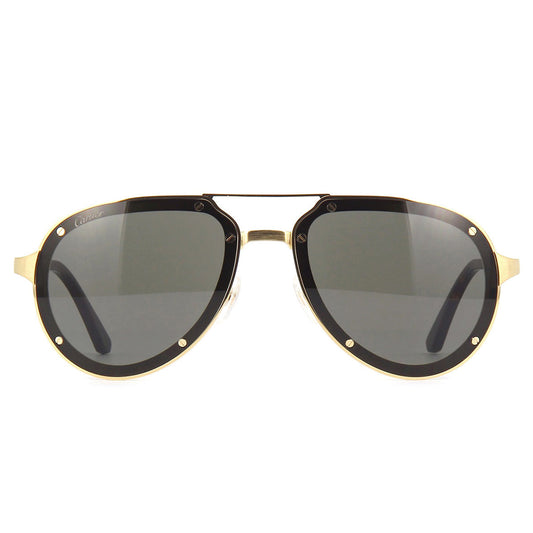 Cartier Eyewear CT0195S-002 Santos De Cartier Gold Grey Sunglasses