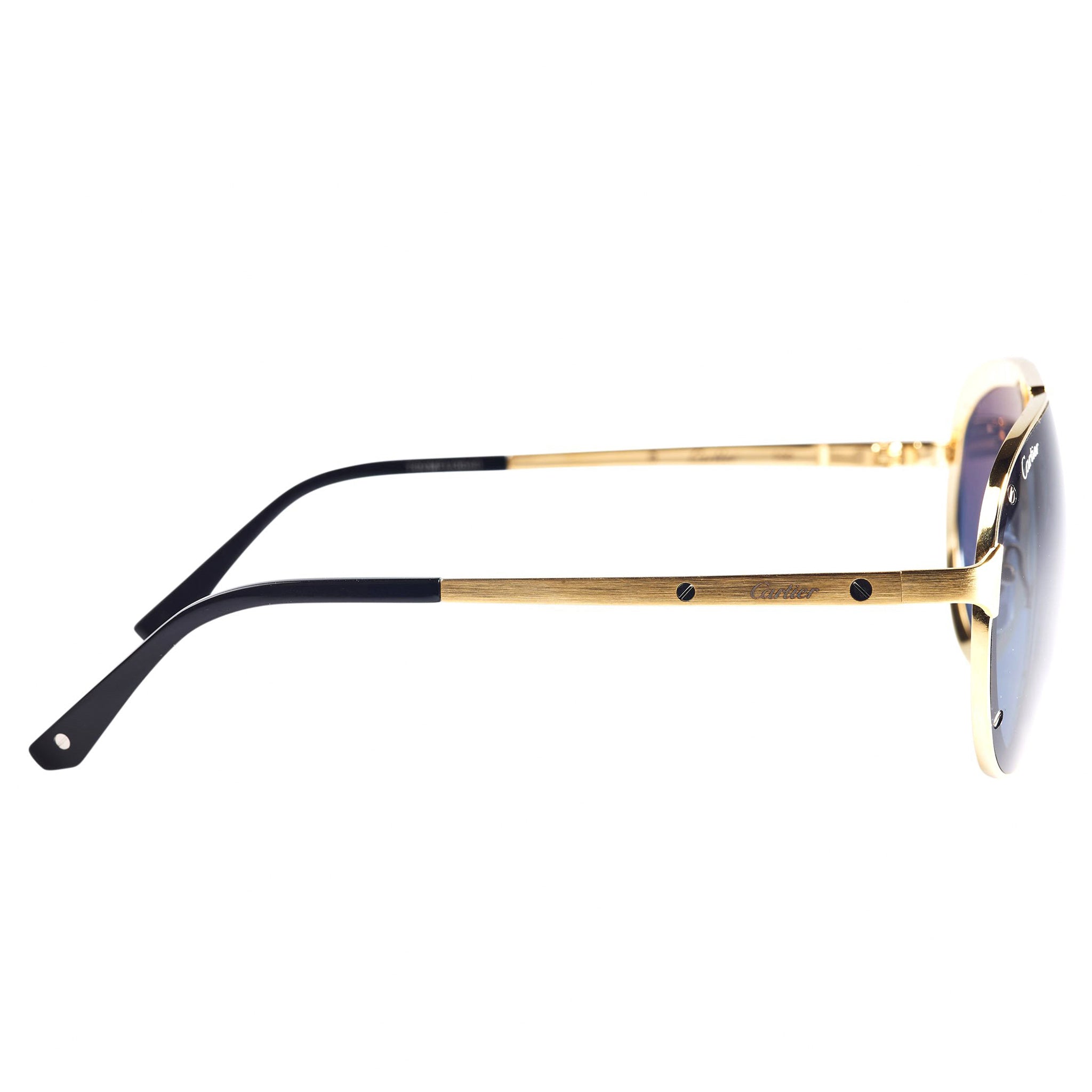 Image of Cartier Eyewear CT0195S Santos De Cartier Gold Sunglasses