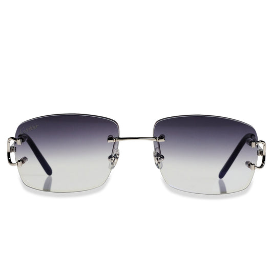 Cartier Eyewear Custom CT00920-002 C Decor Silver Rimless Sunglasses
