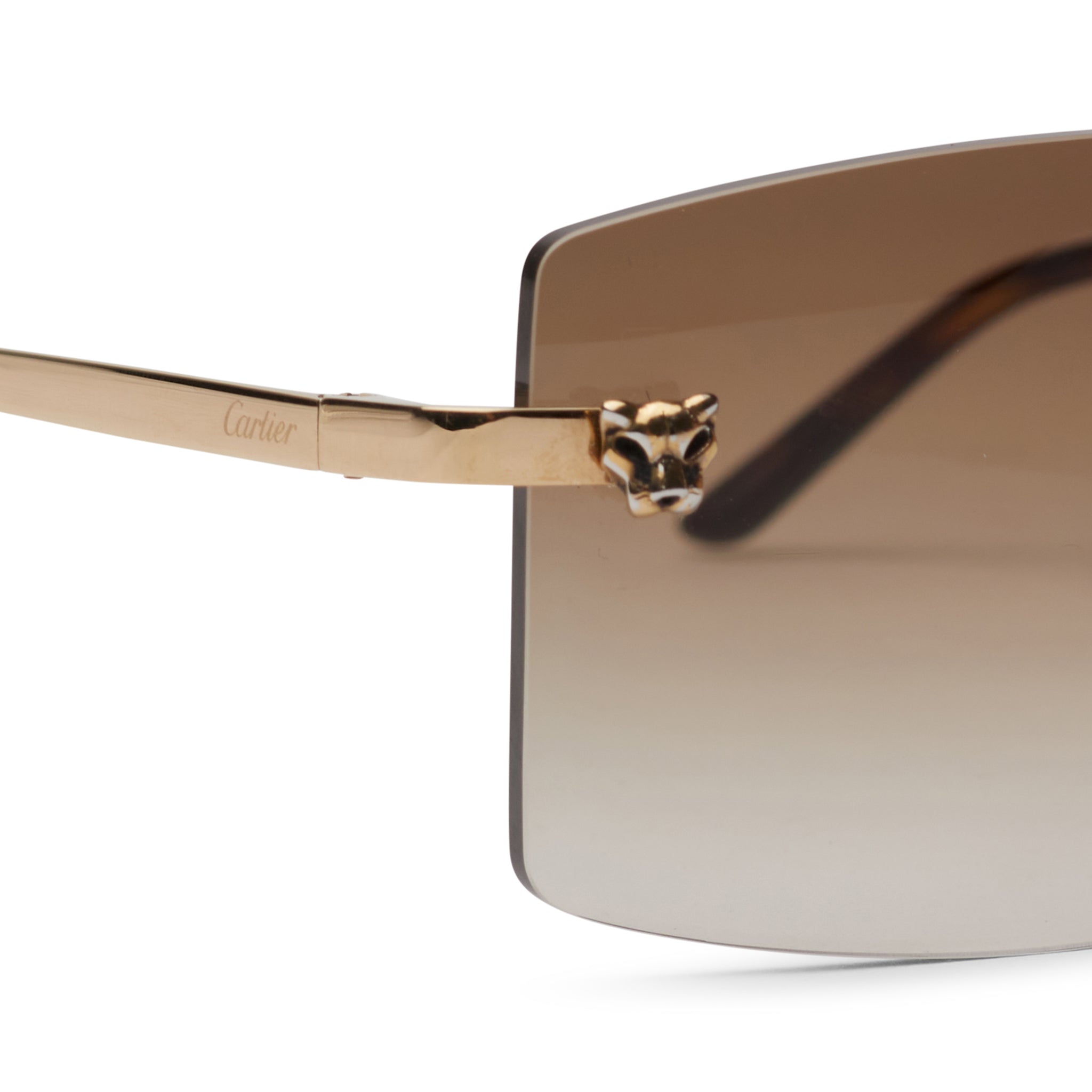 Image of Cartier Eyewear Custom CT01480 Panthere De Cartier Rimless Sunglasses