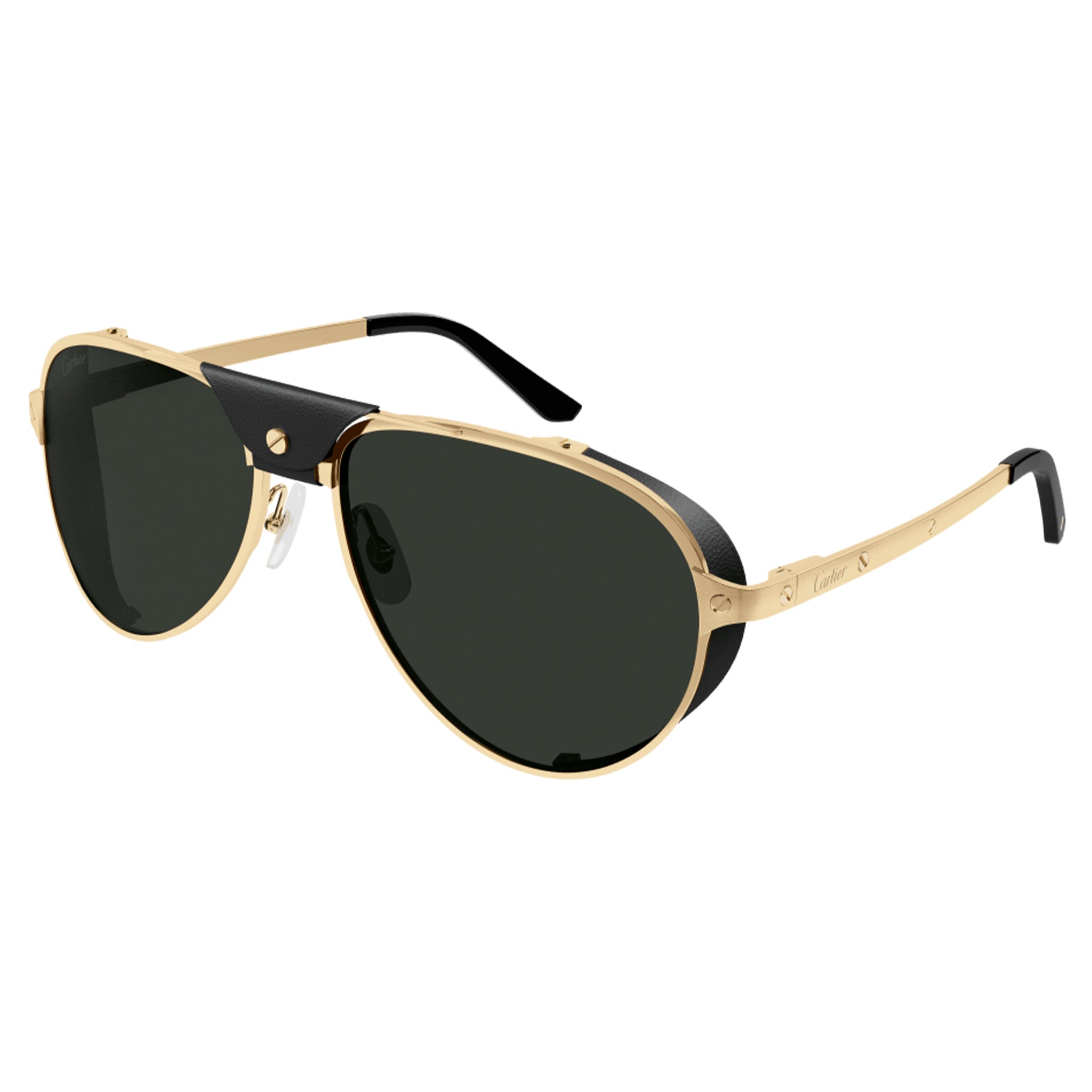 Image of Cartier Santos De Cartier CT0296S Black Gold Sunglasses