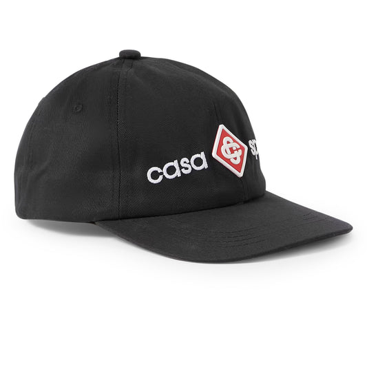 Casablanca Casa Sport Logo-Embroidered Cotton-Twill Black Baseball Cap