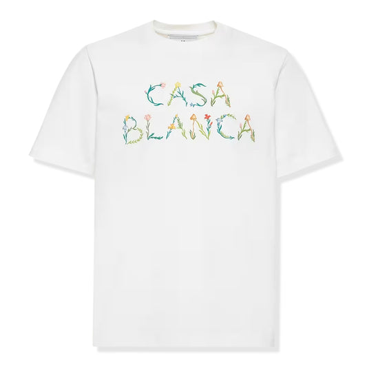 Casablanca L’Arche Fleure logo White T Shirt