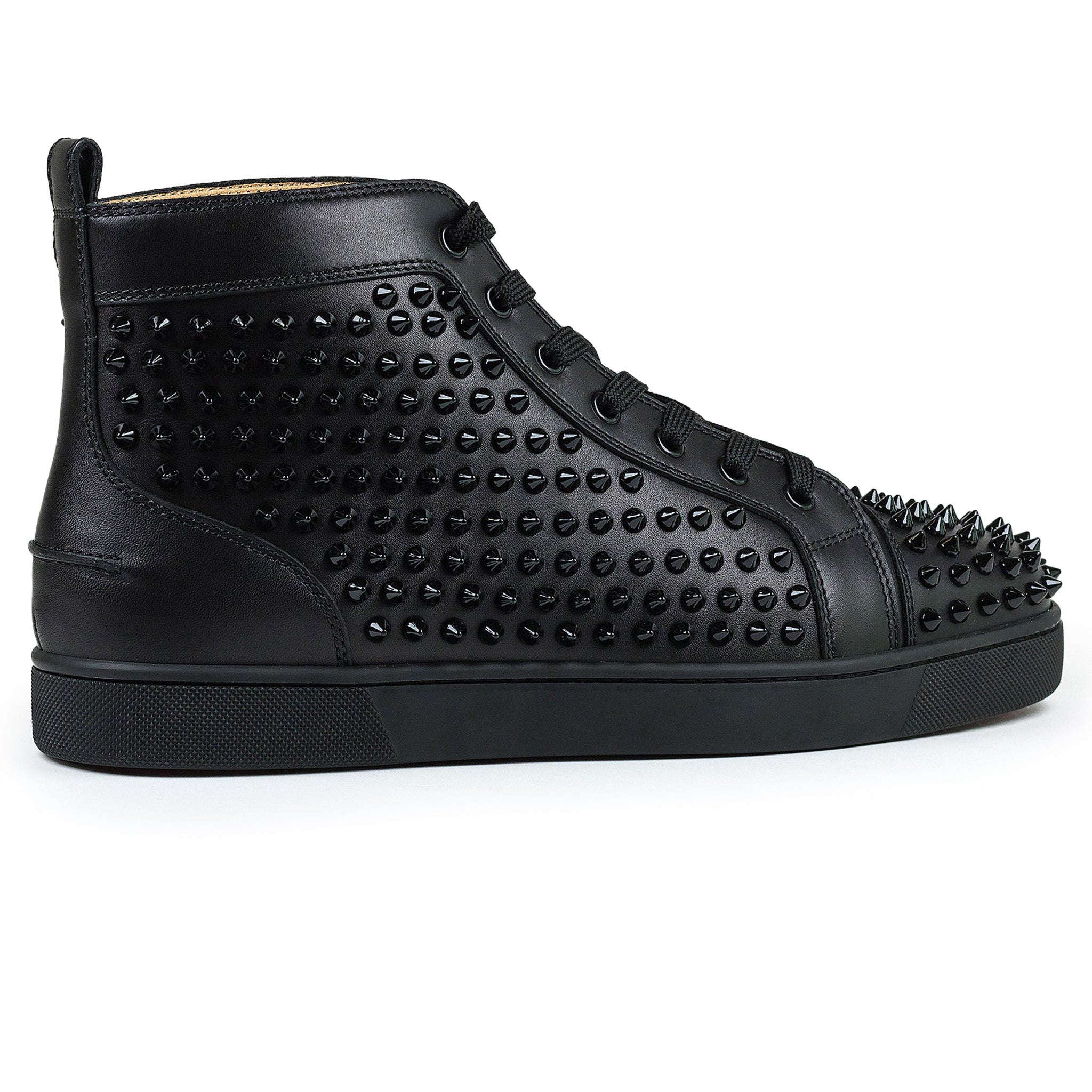 Image of Christian Louboutin Louis Flat Spikes Leather Black