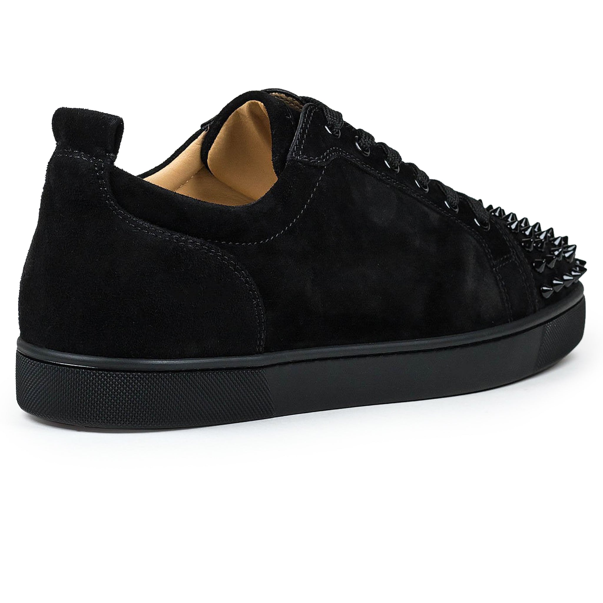 Image of Christian Louboutin Louis Junior Spikes Suede Black