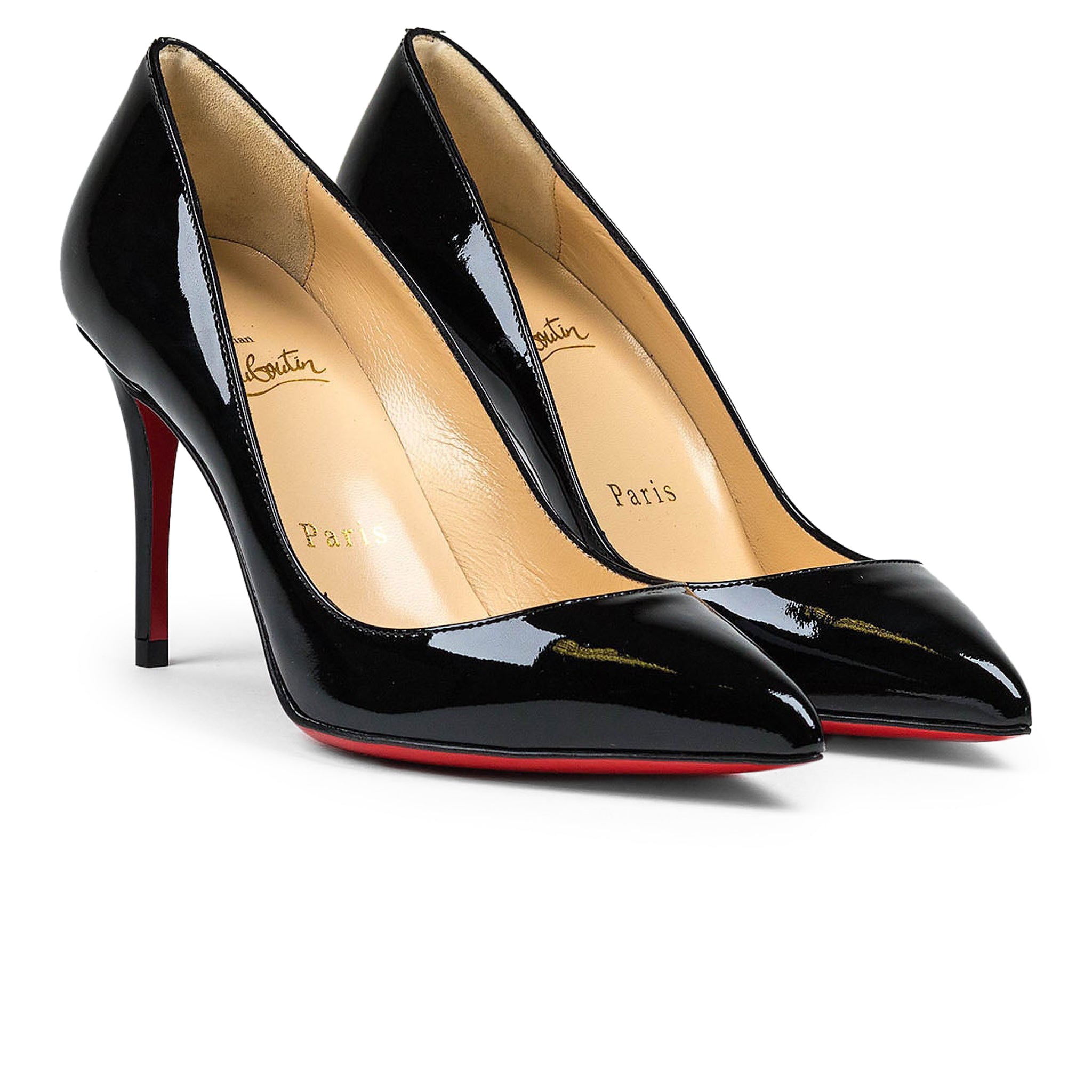 Image of Christian Louboutin Pigalle Follies Patent Black 85 Heel