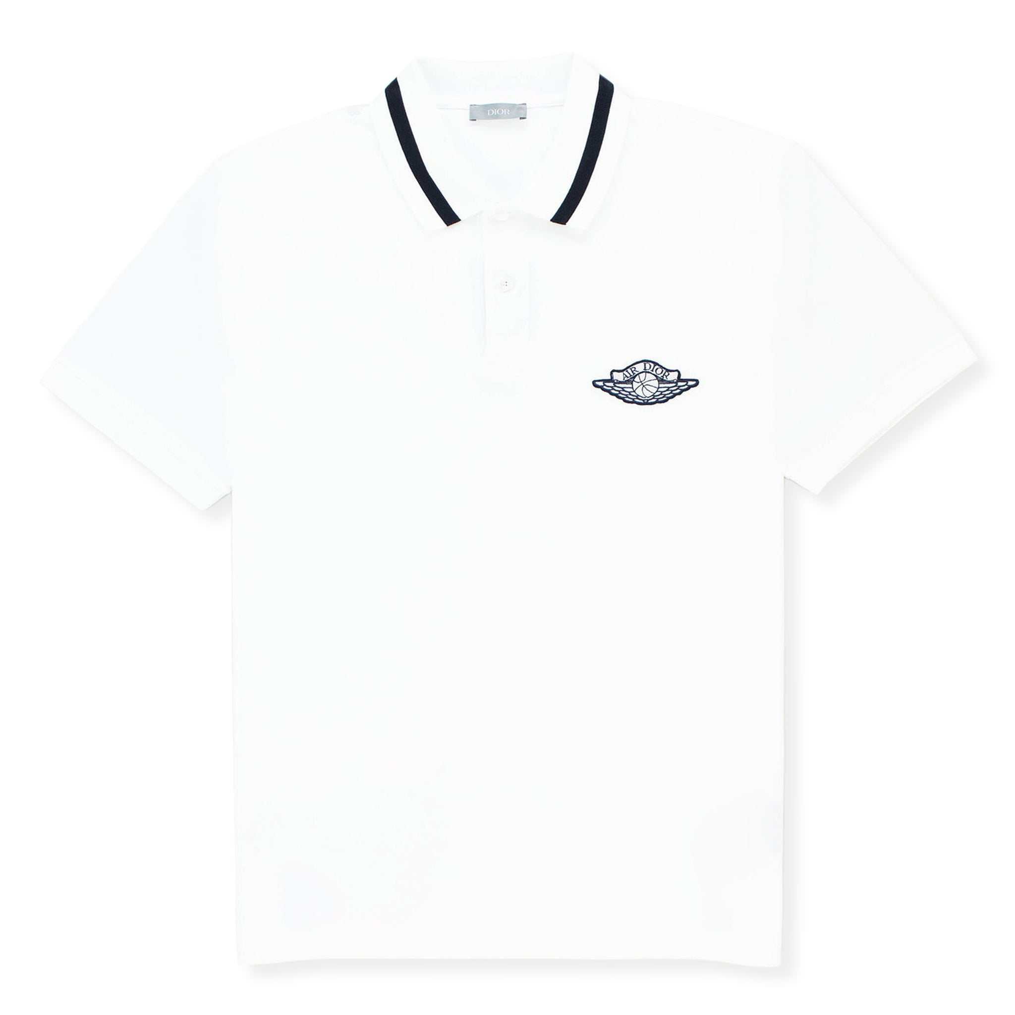 Image of Dior x Jordan Logo Polo Shirt White