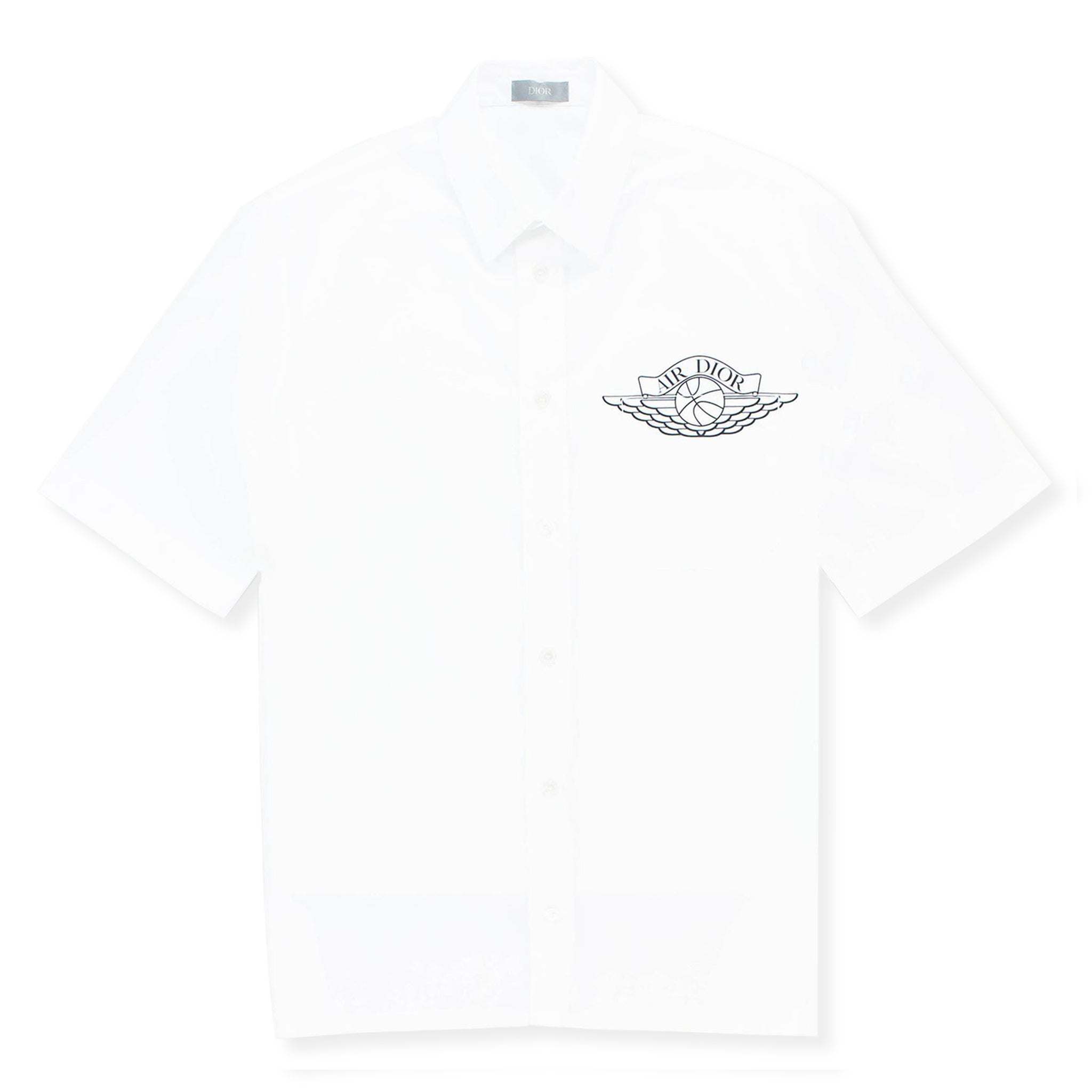 Image of Dior x Jordan Wings Logo Short Sleeve White Shirt