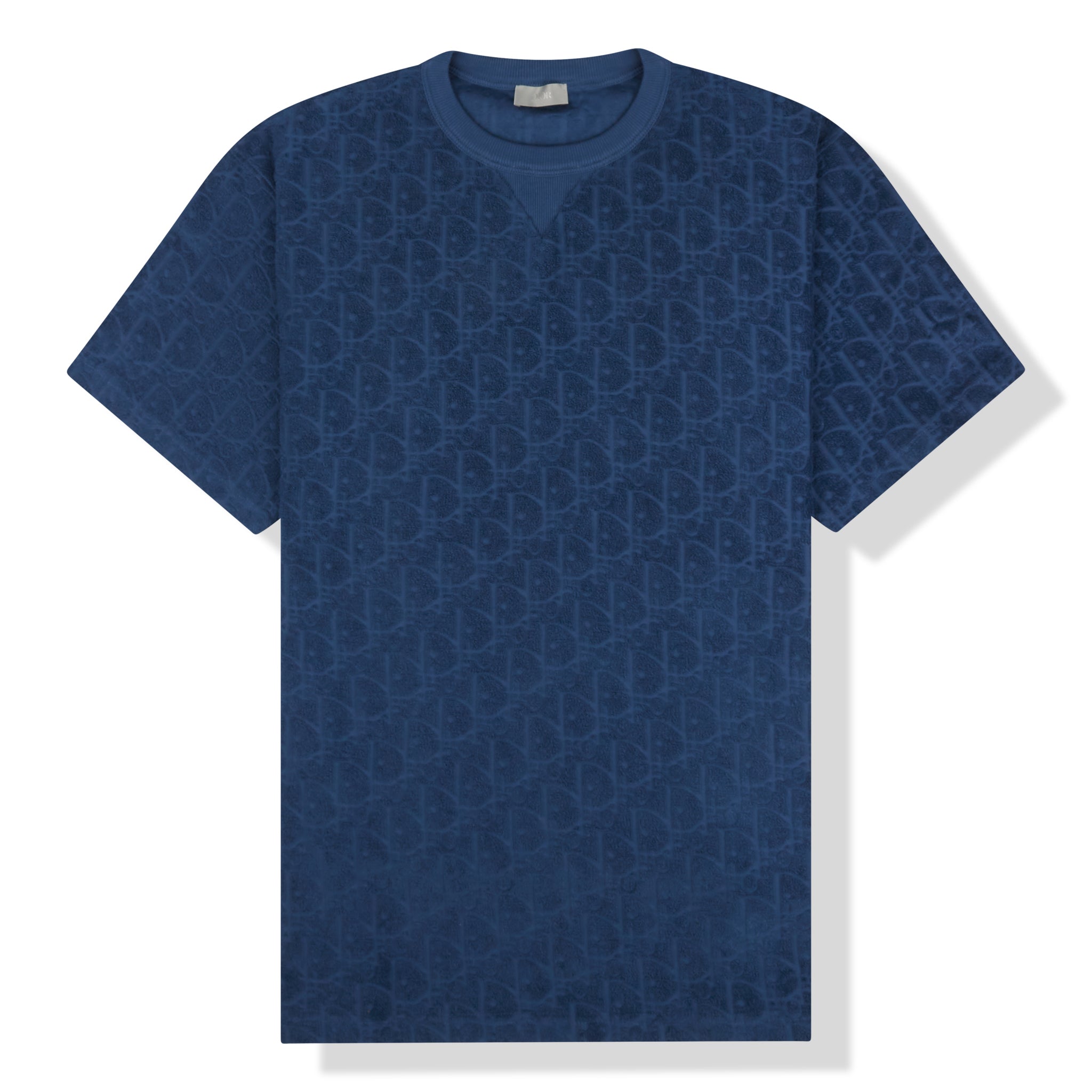 Dior Oblique Towelling Blue T Shirt 113J692A0614 C531 dior-oblique-towelling-blue-t-shirt-113j692a0614-c531
