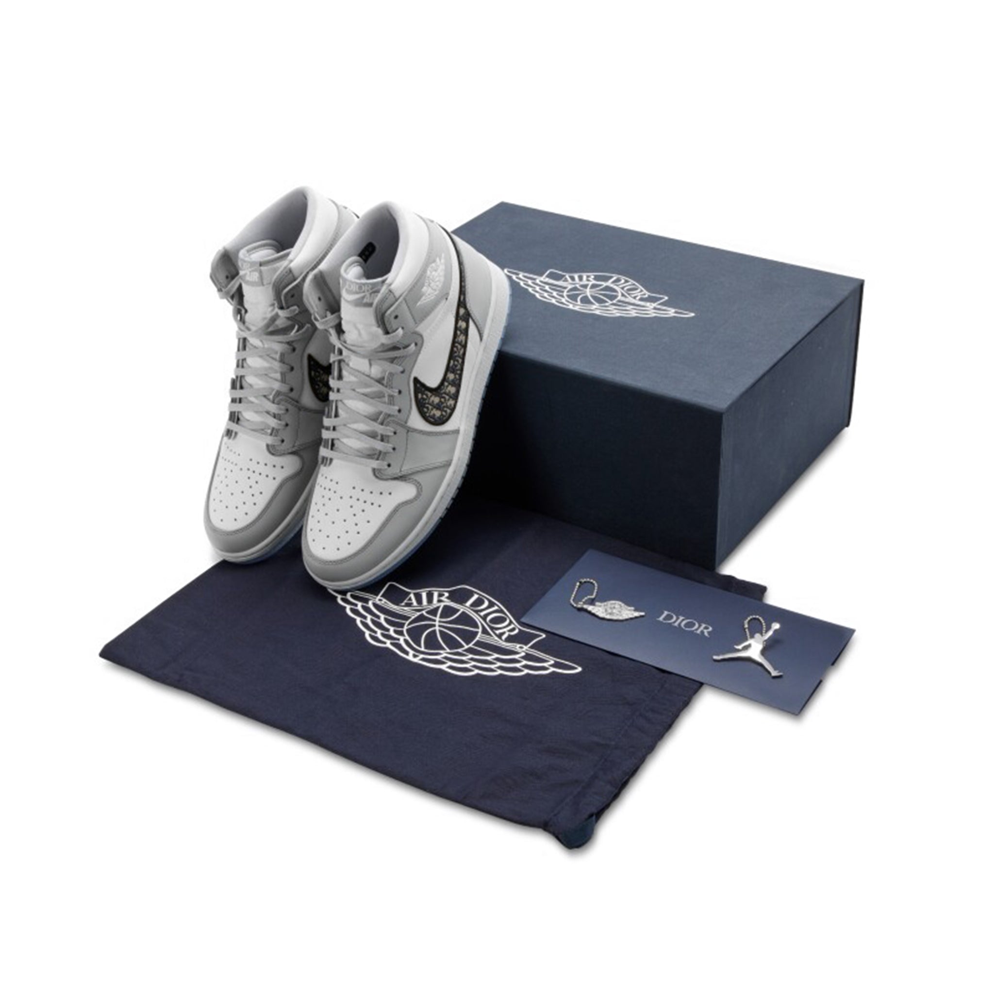 Image of Dior x Air Jordan 1 High OG Grey Sneaker