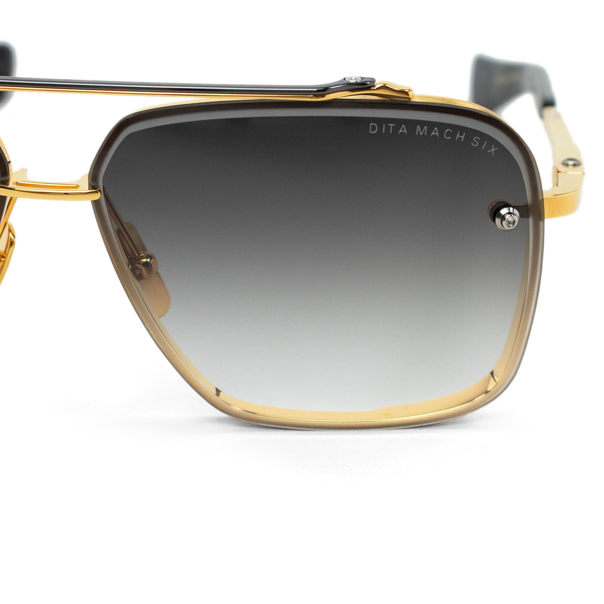 Image Of Dita Eyewear DTS121 Mach Six Yellow Gold/Black Sunglasses