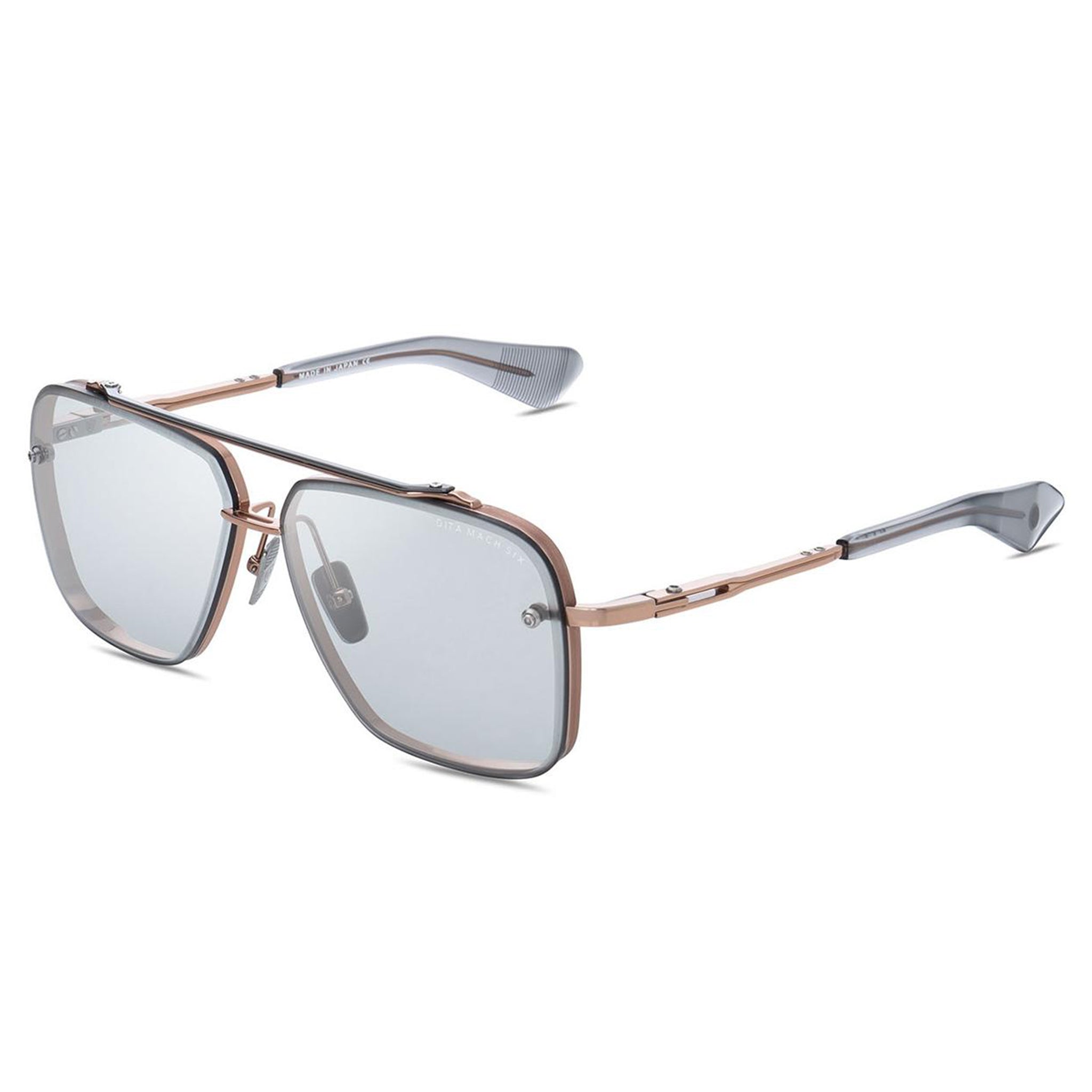 Image of Dita Eyewear Mach Six Rose Gold Grey Sunglasses