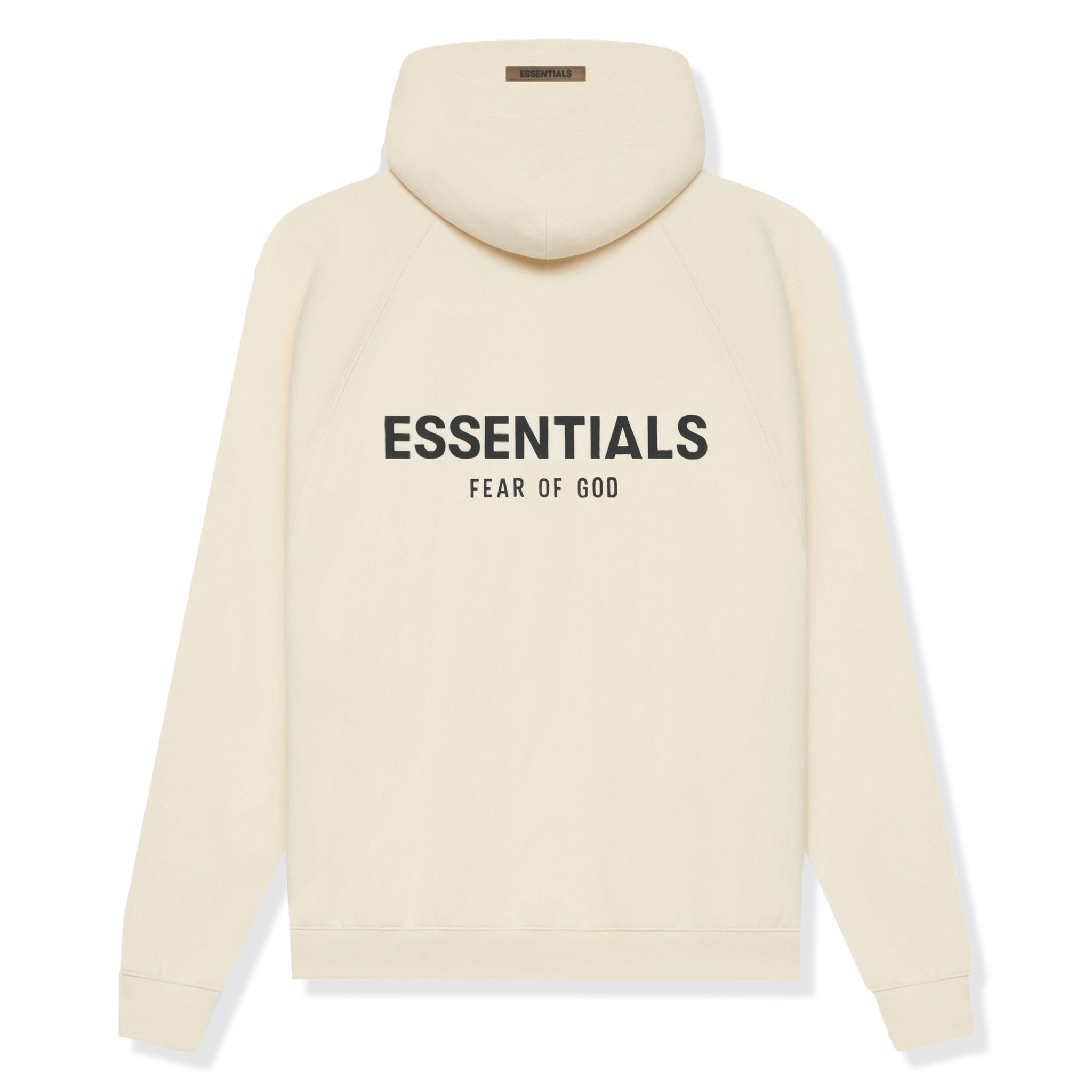 Image of Fear Of God Essentials Reverse Logo Buttercream Hoodie (SS21) Back