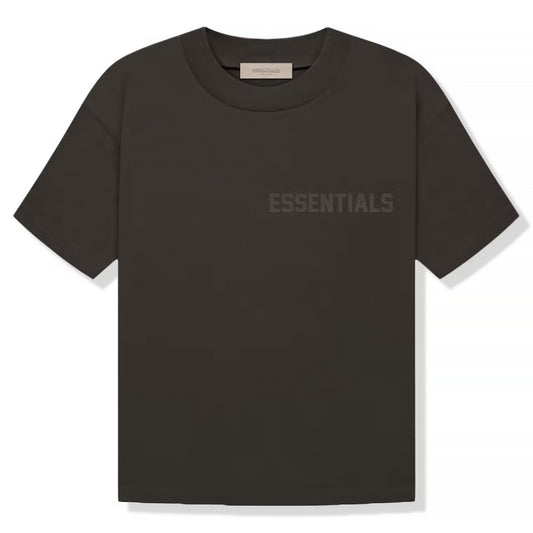 Fear Of God Essentials Logo Flocked Off Black T Shirt