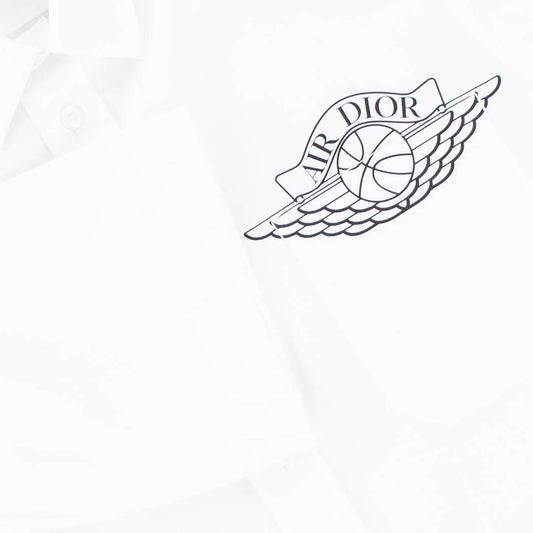 Dior x Jordan Wings Logo Short Sleeve White Shirt