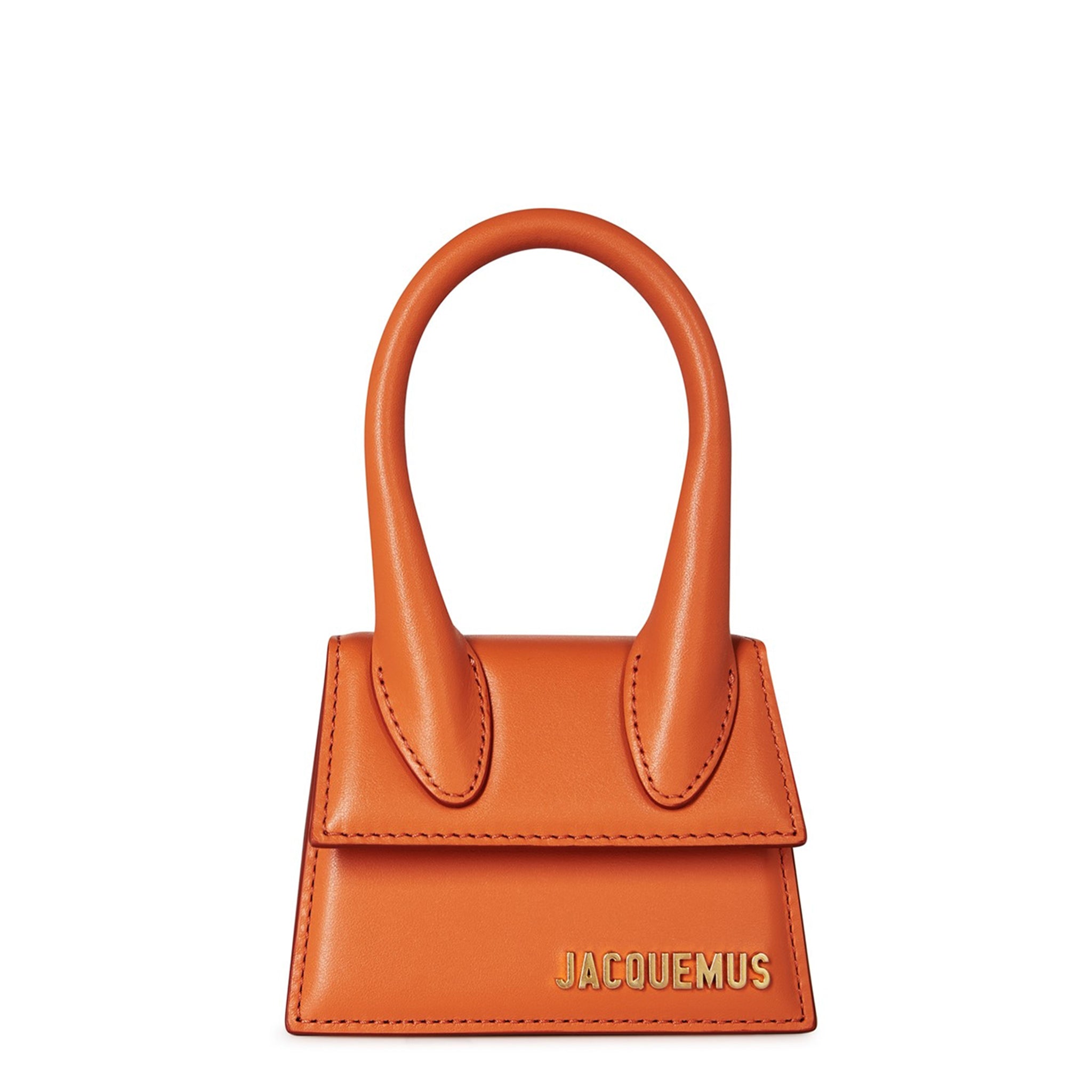 Image of Jacquemus Le Chiquito Orange Mini Leather Bag