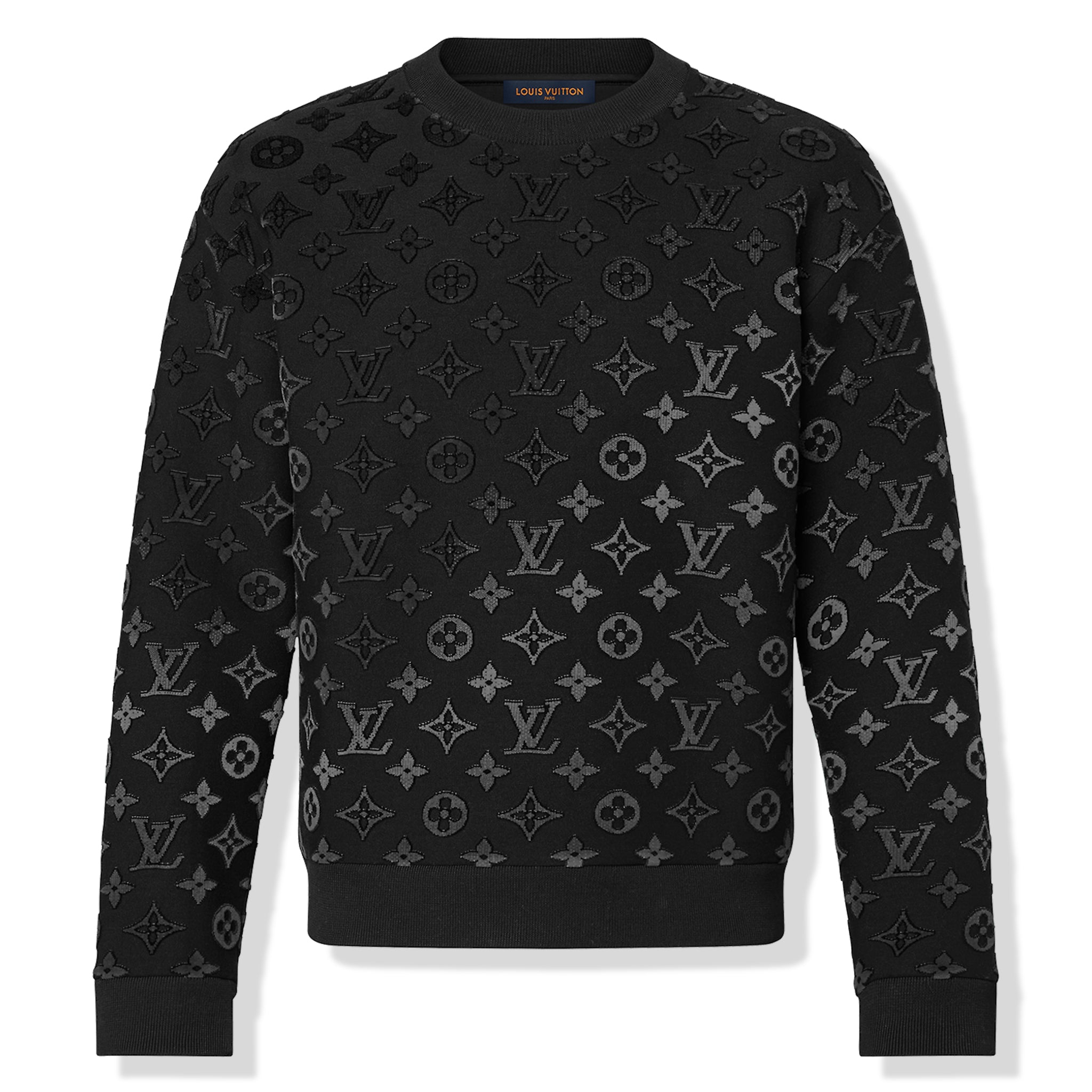Image of Louis Vuitton LV Monogram Gradient Fil Coupe Black Sweatshirt