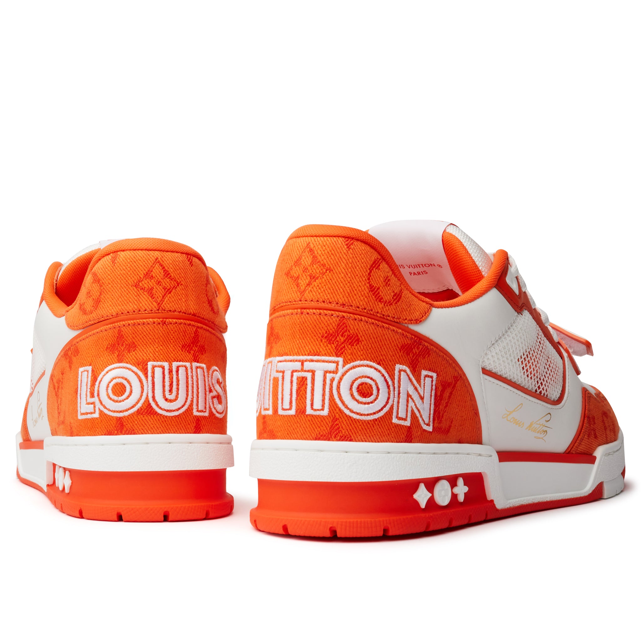 Louis Vuitton LV Trainers Monogram Denim with Strap (Orange)