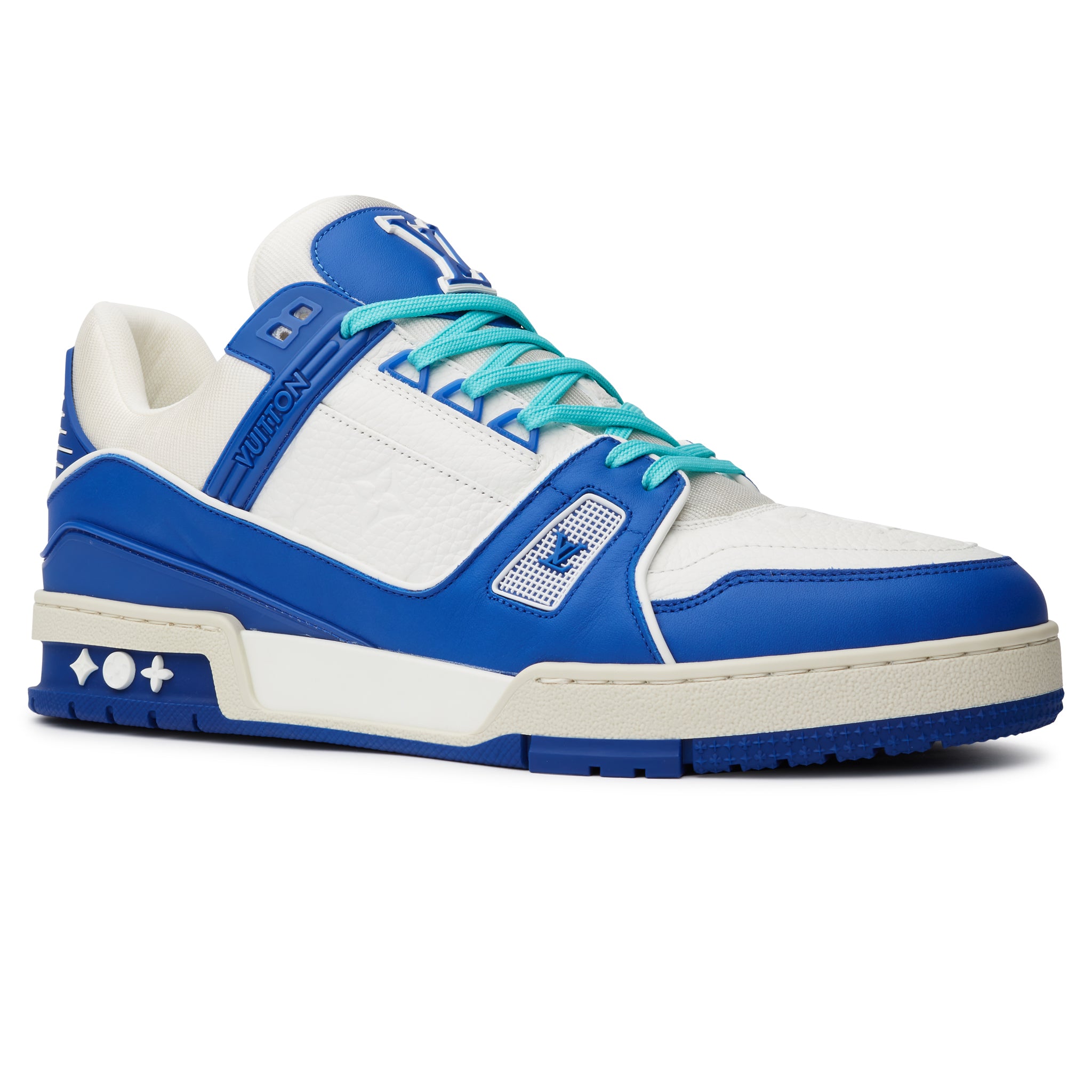 Louis Vuitton LV Trainer White Blue Sneaker - UK 8 / Blue