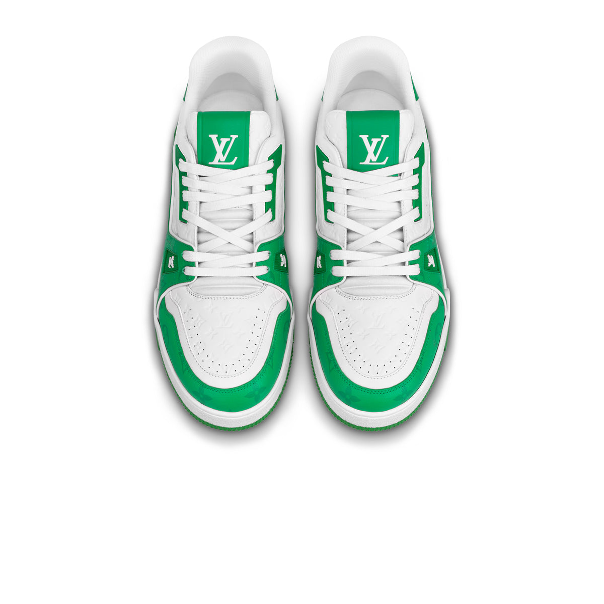 Louis Vuitton White and Green Low-Top Sneaker with Logo Louis Vuitton Trainer Low #54 Signature - White Green for  main image 4