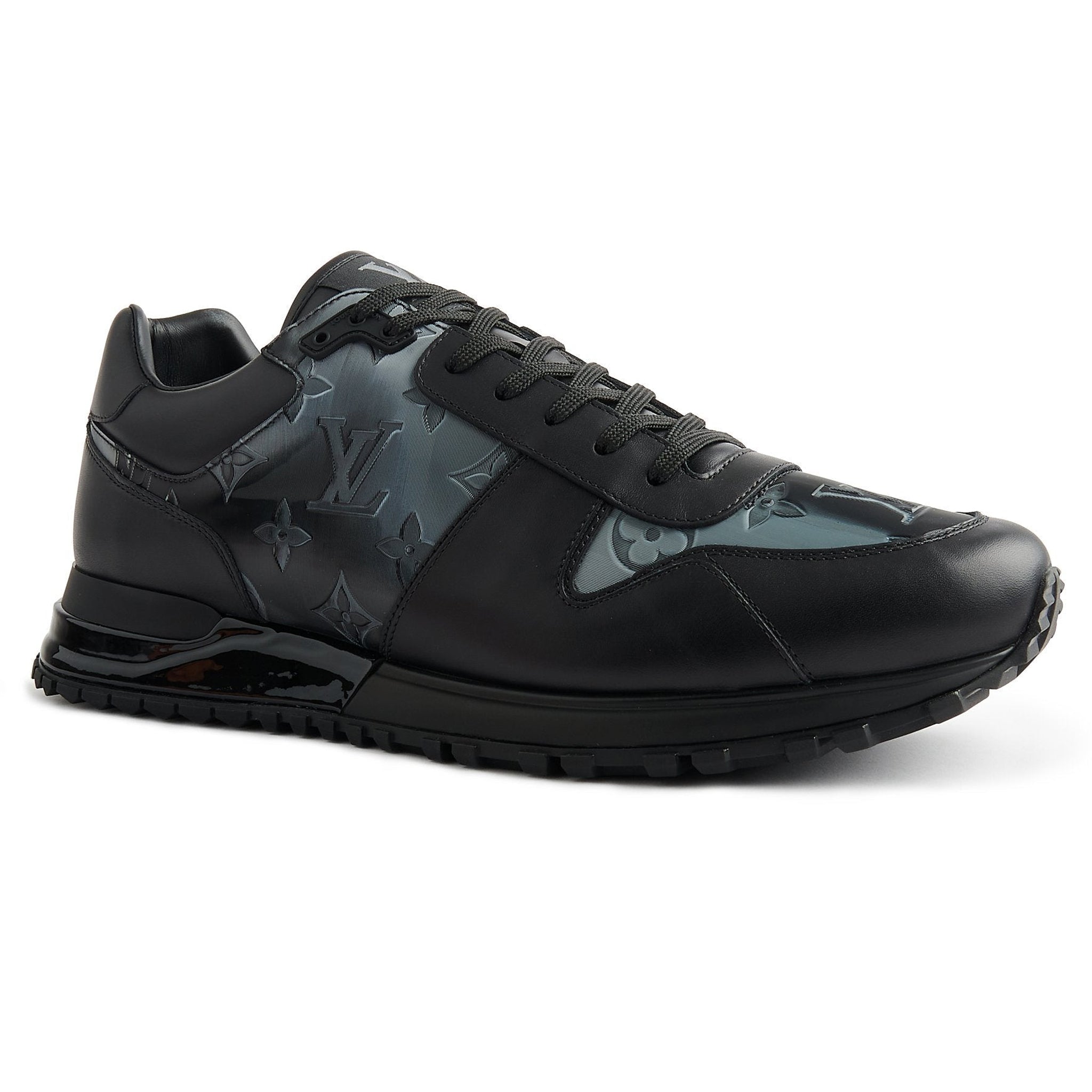 Louis Vuitton Run Away Black Silver Iridecscent Sneaker - UK 6.5 / Black