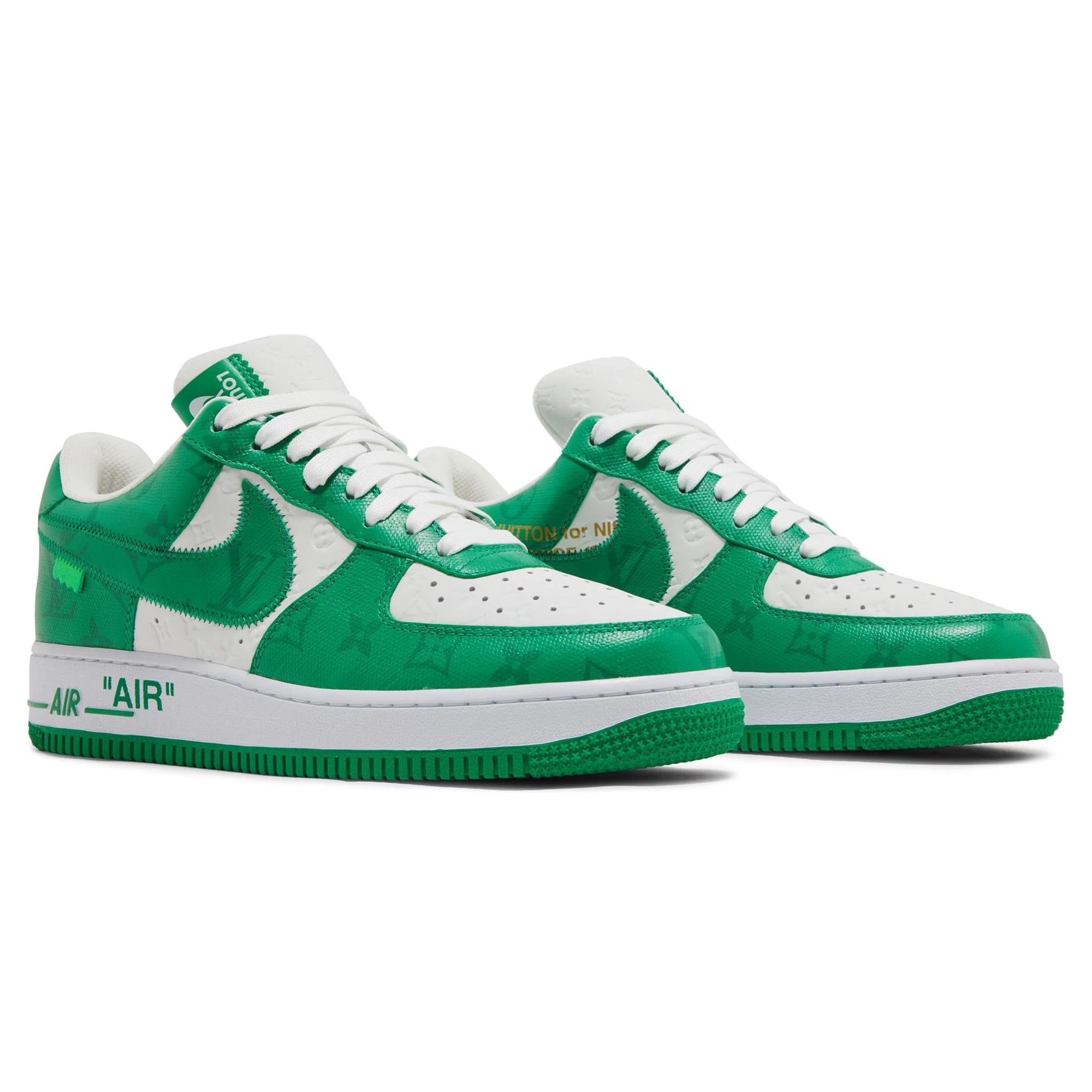 Image of Louis Vuitton x Nike Air Force 1 Low White Green