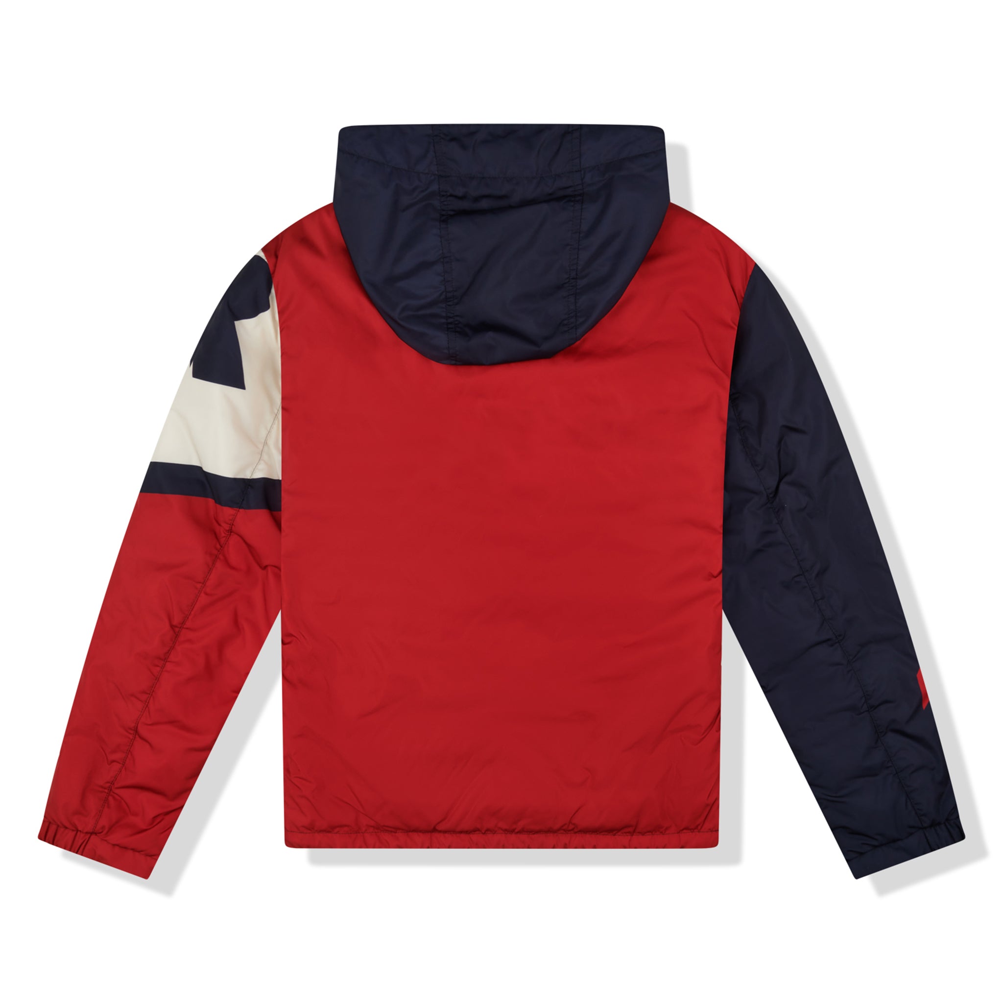 Image of Moncler Logo Hooded Navy Red White Jacket