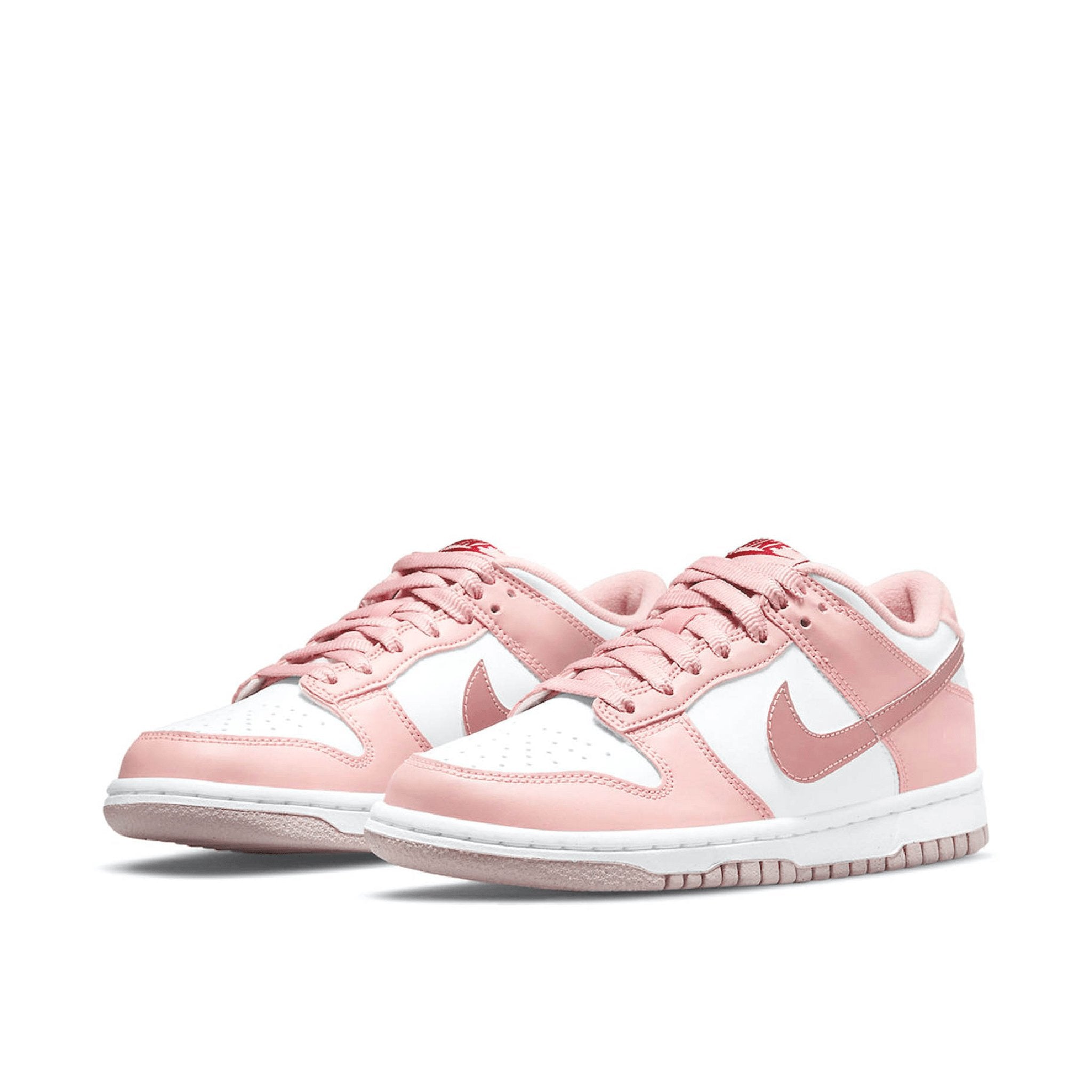 Front side view of Nike Dunk Low Pink Velvet (GS) DO6485-600
