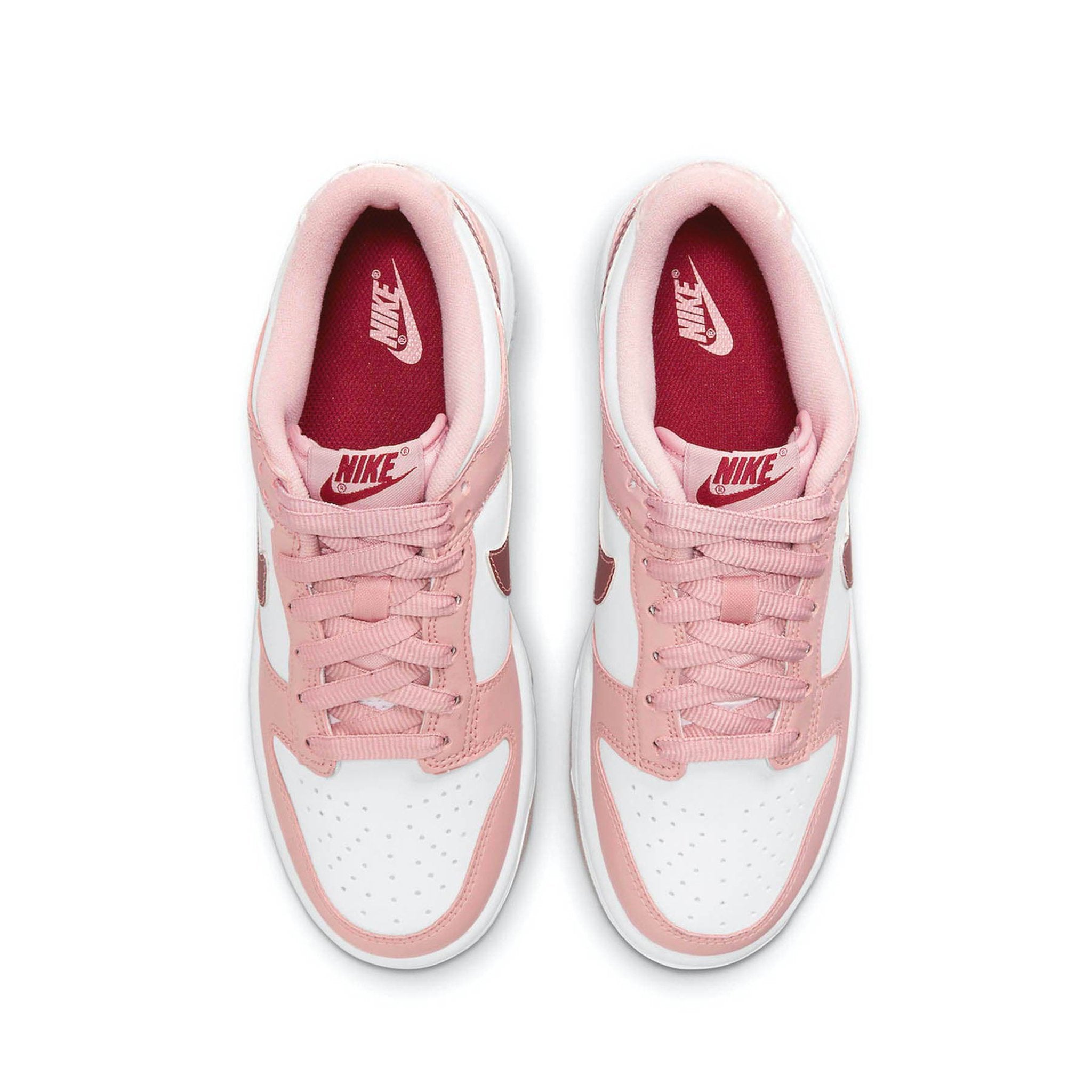 Top down view of Nike Dunk Low Pink Velvet (GS) DO6485-600