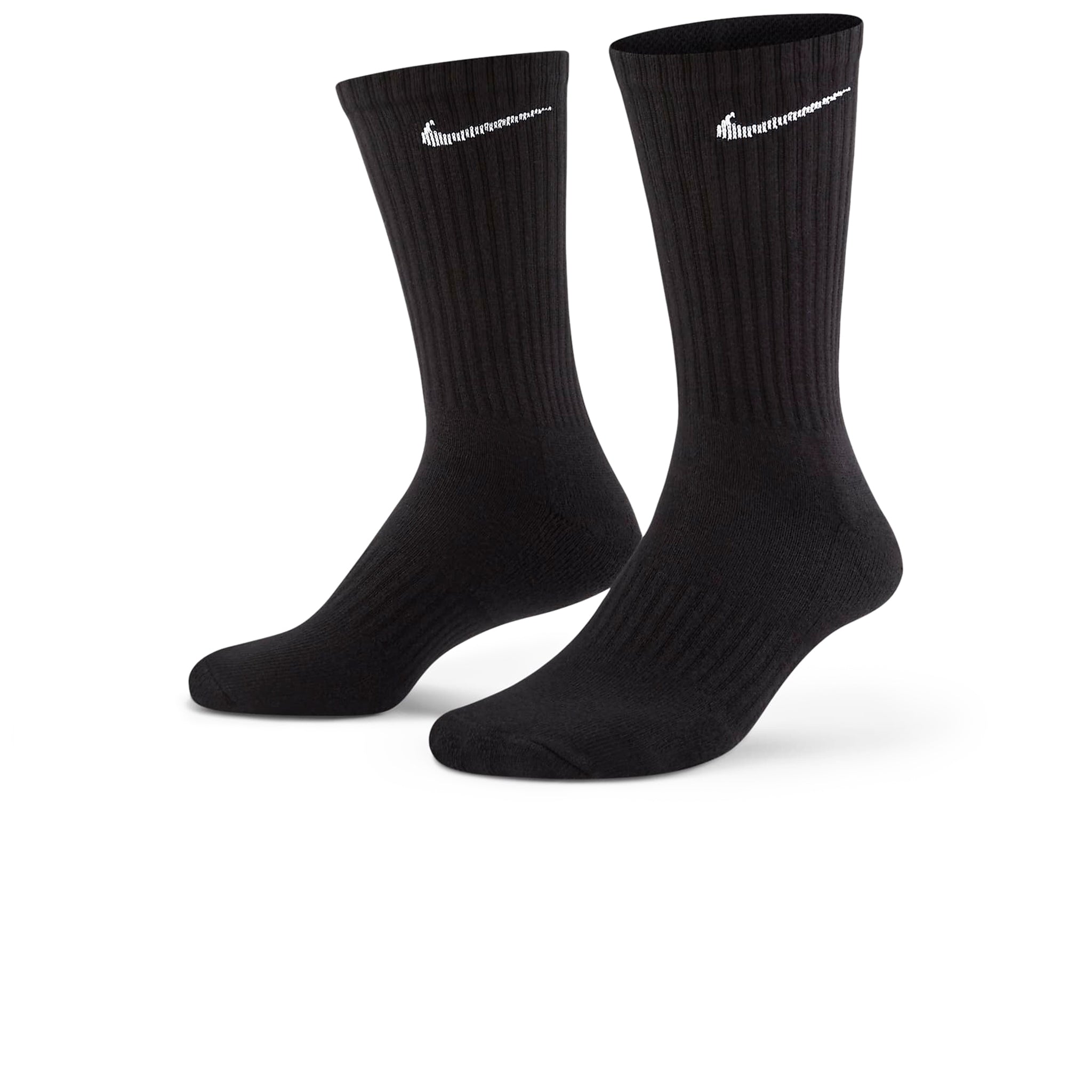 Image of Nike Everyday Cushioned Training Black Crew Socks - 3 Pairs
