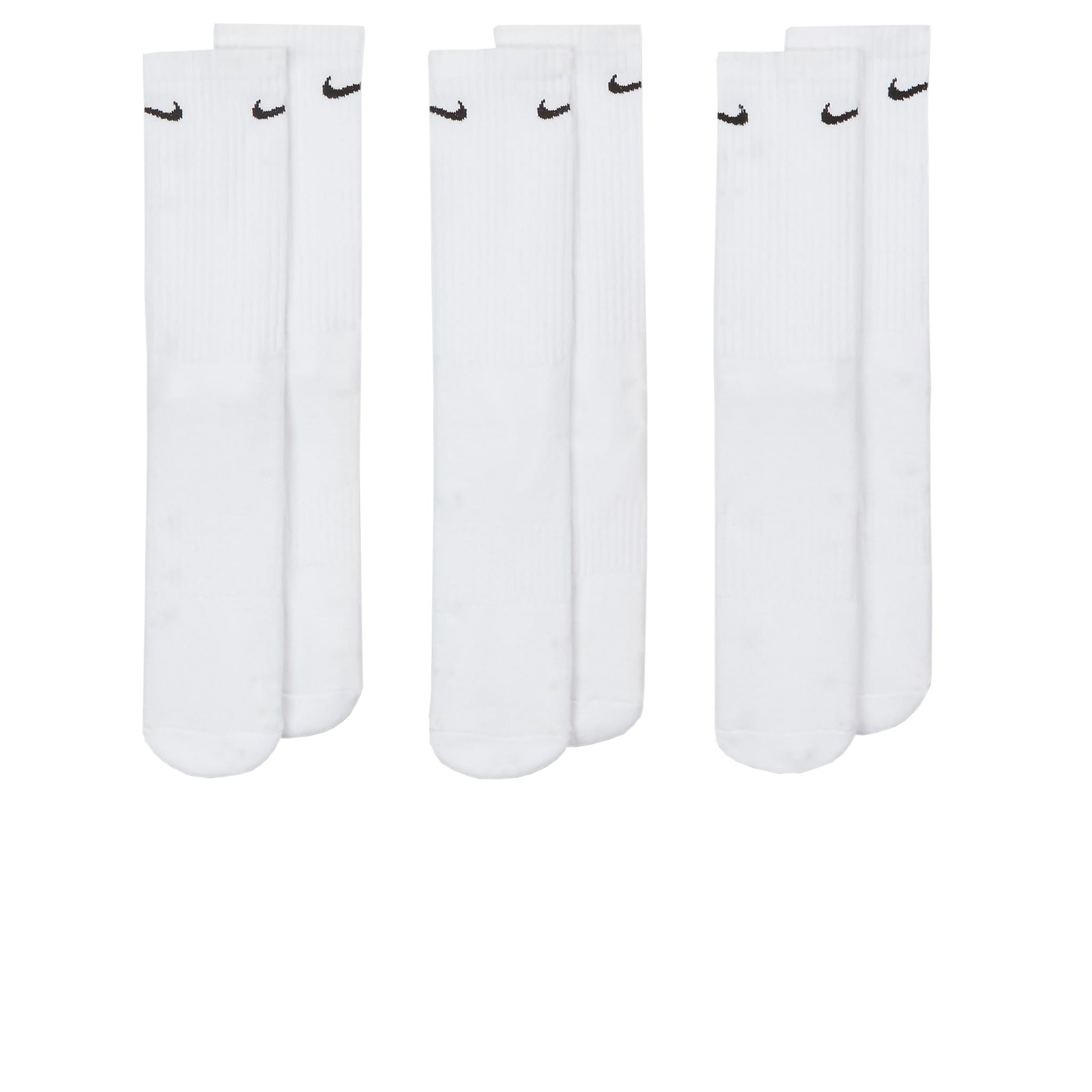 Image of Nike Everyday Cushioned Training White Crew Socks - 3 Pairs