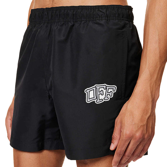 Off-White Carlos Arrows Logo Black Swim Shorts