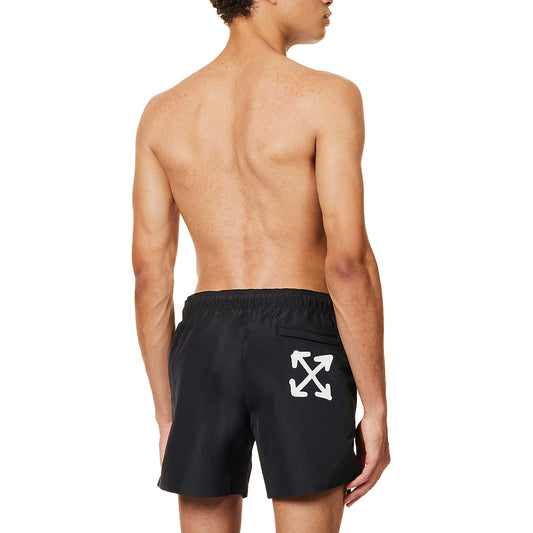 Off-White Carlos Arrows Logo Black Swim Shorts
