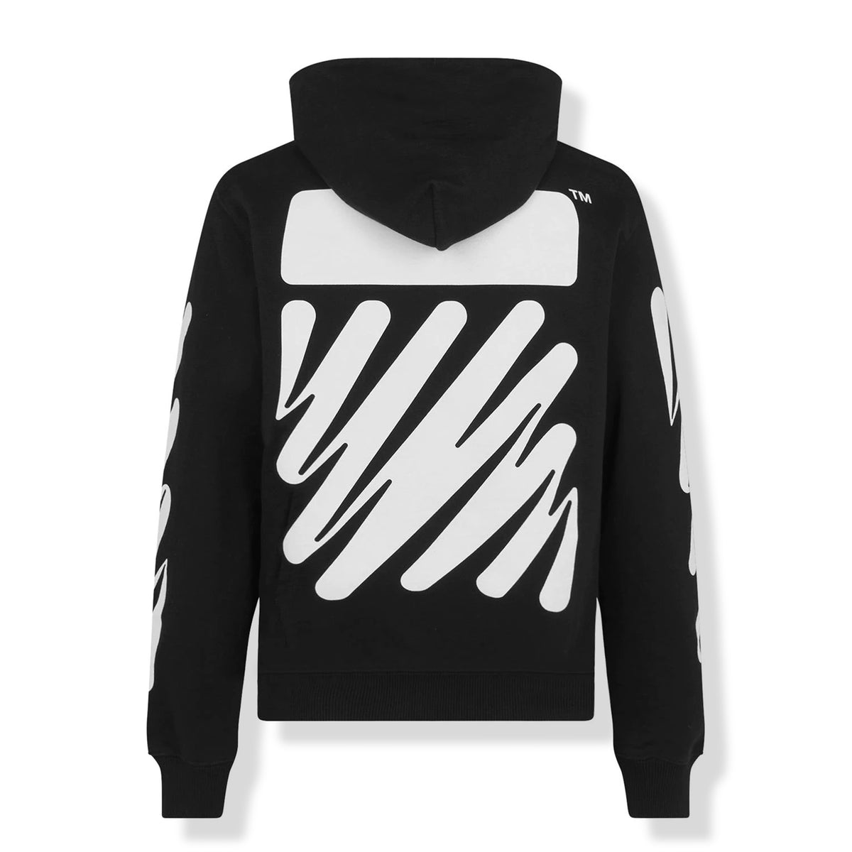 Off-White Wave Diagonal Zip-Up Black Hoodie OMBE013S22FLE0041001