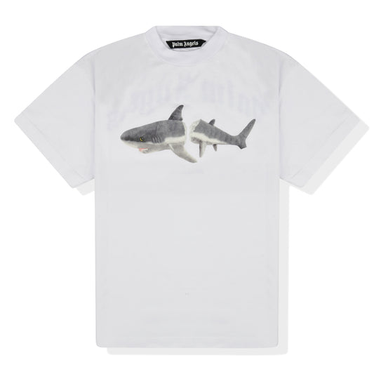 Palm Angels Shark Print White T Shirt