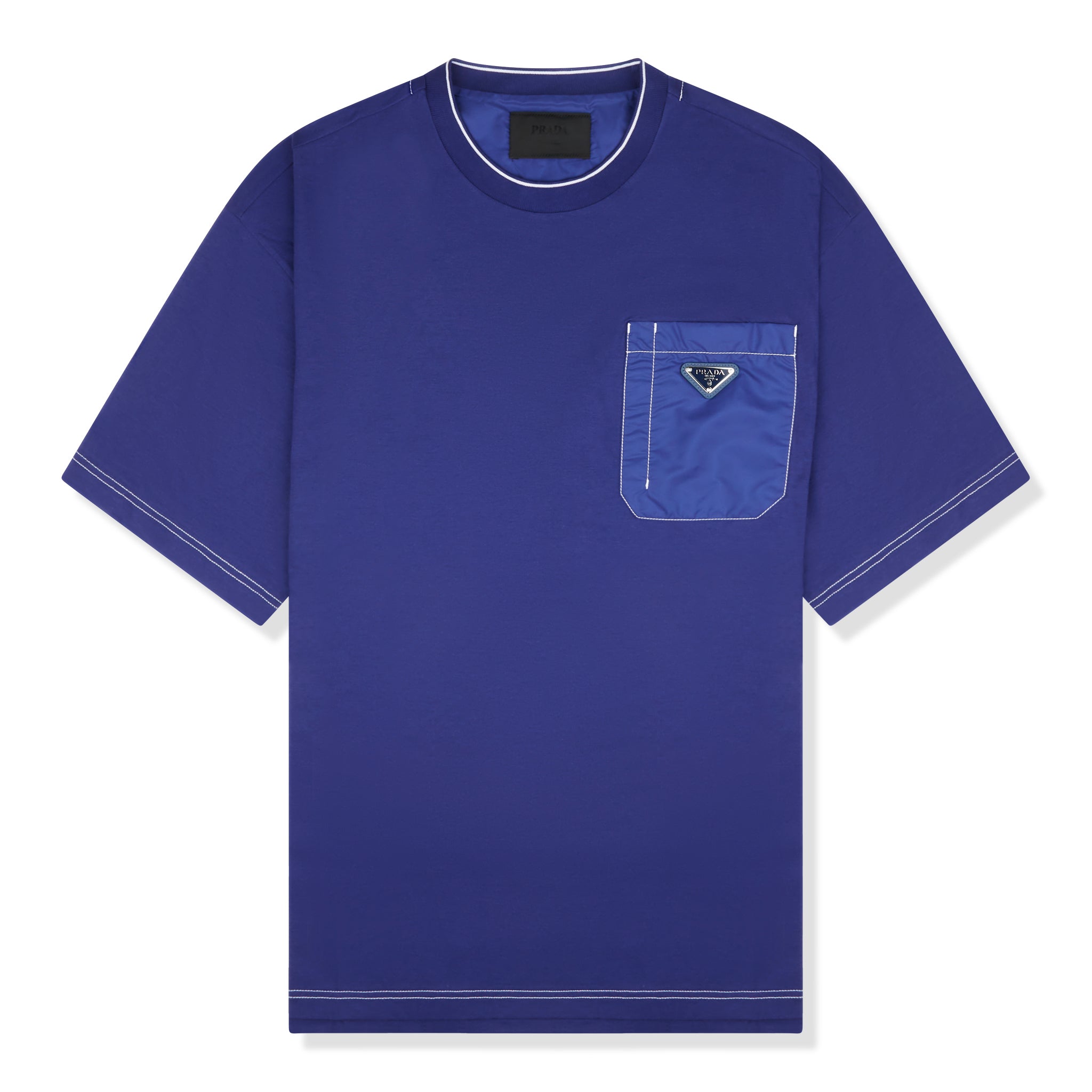 Image of Prada Oversized Pocket Blue T Shirt