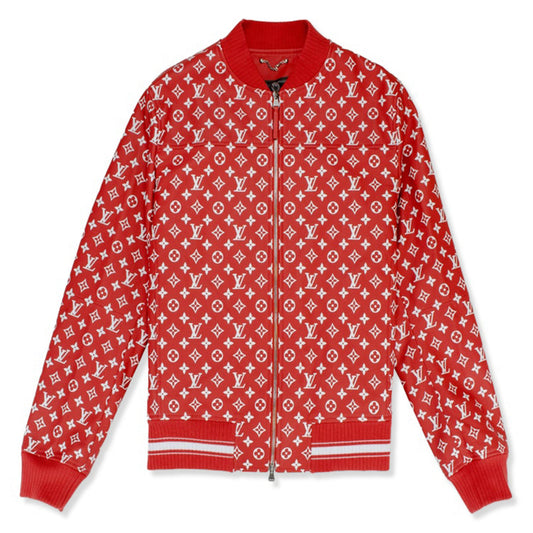 Supreme x Louis Vuitton Leather Blouson Red Monogram Jacket