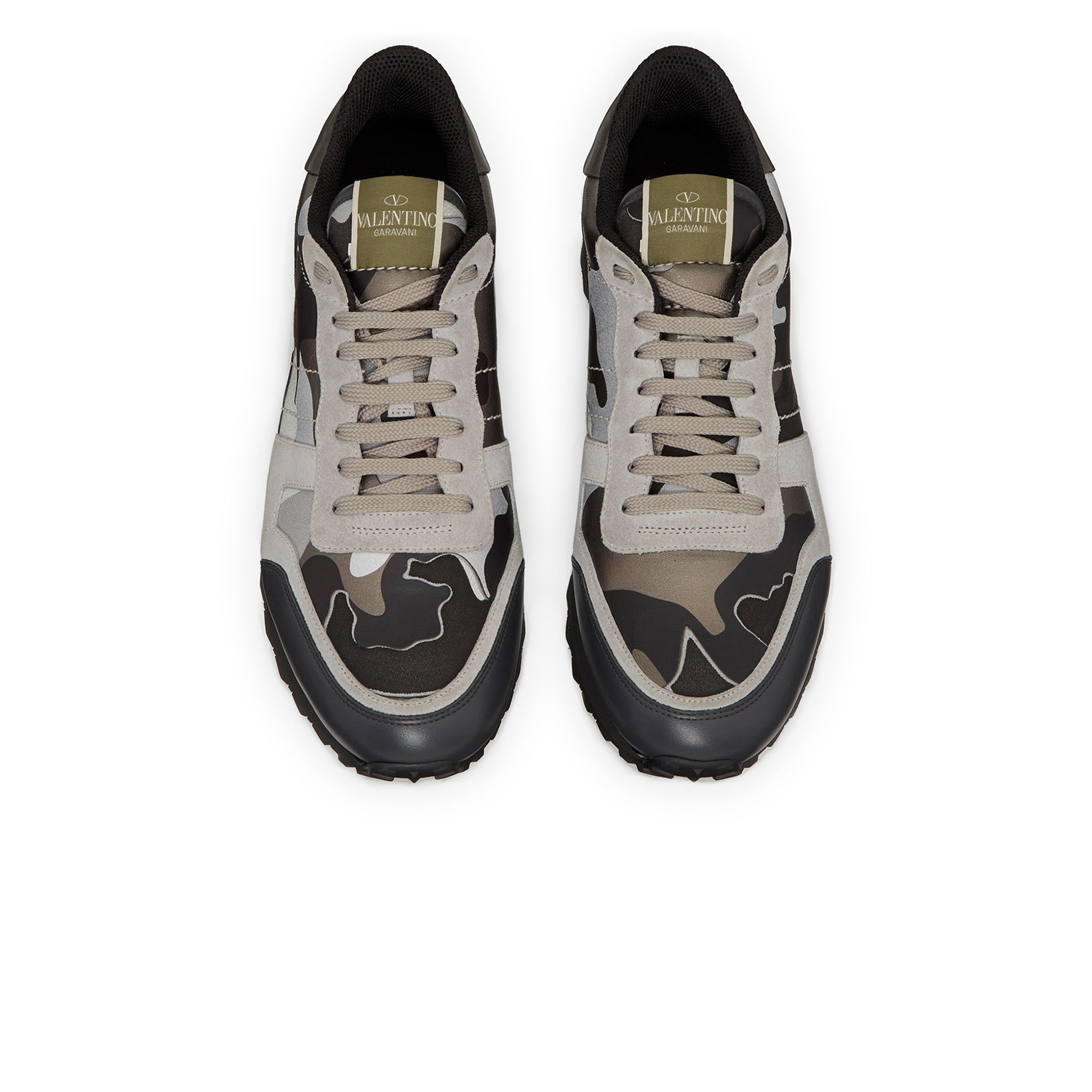 Image of Valentino Grey Black Camouflage Rockrunner Sneaker