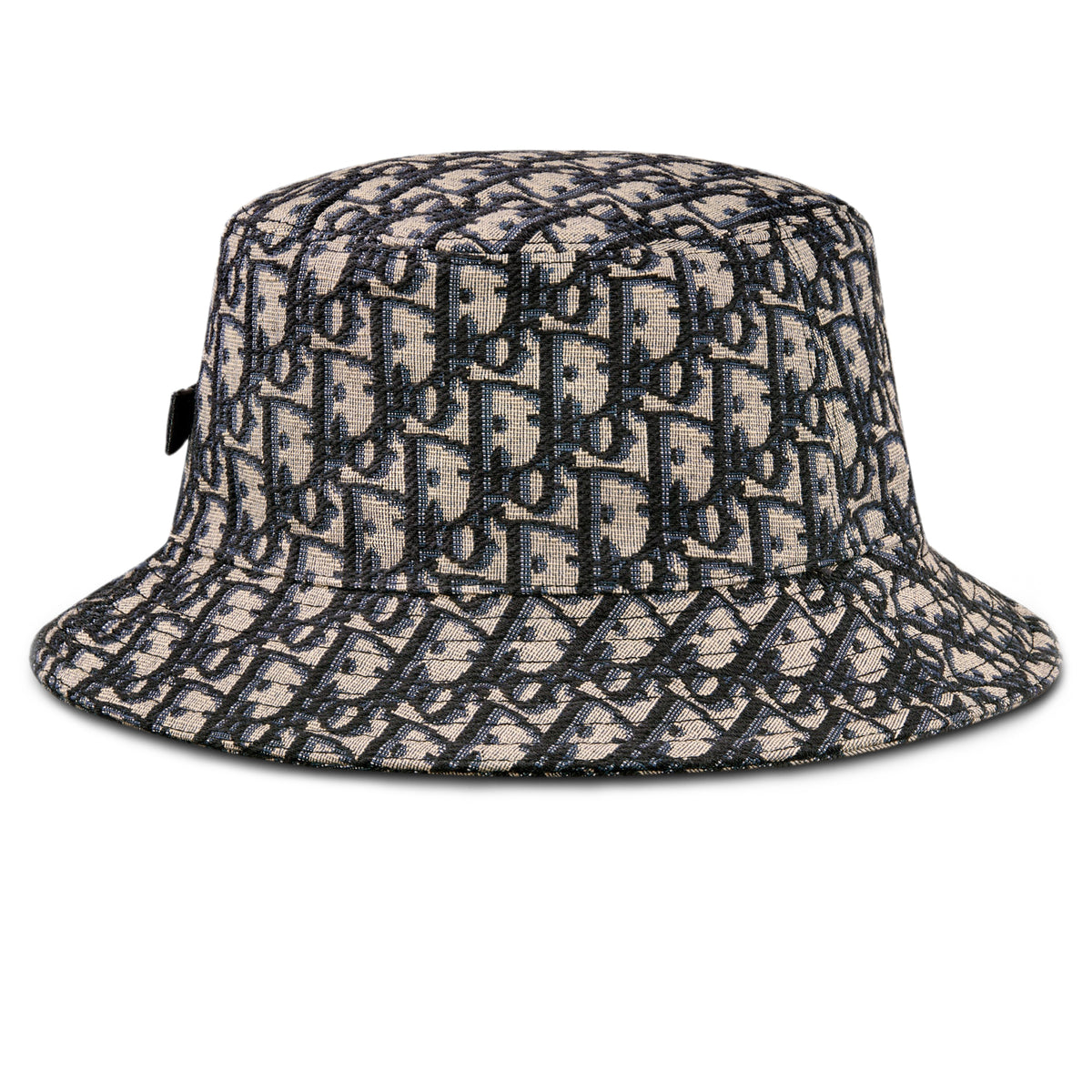 Dior Oblique Jacquard Navy Blue Beige Cotton Bucket Hat 