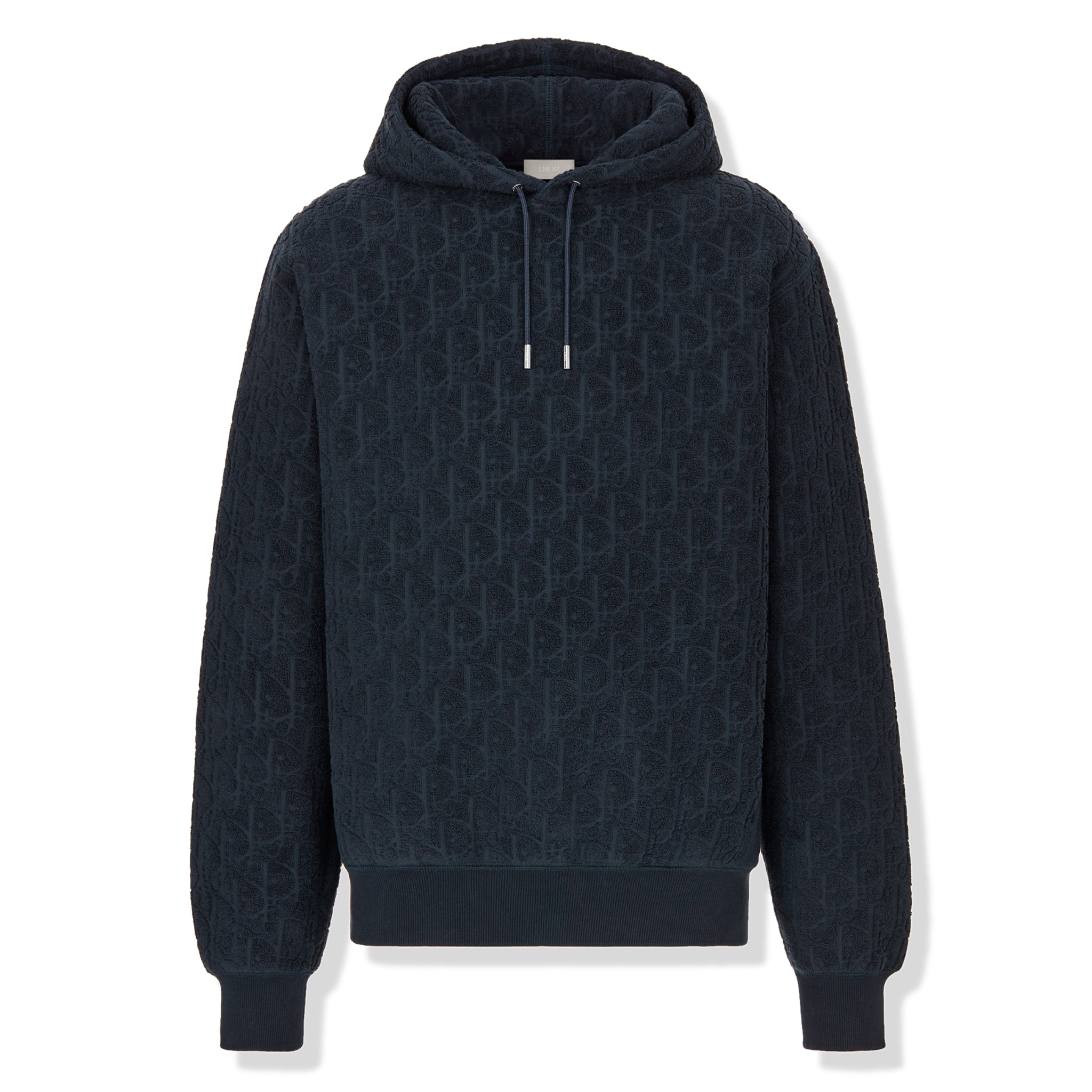 Image of Dior Oblique Towelling Terry Navy Hoodie