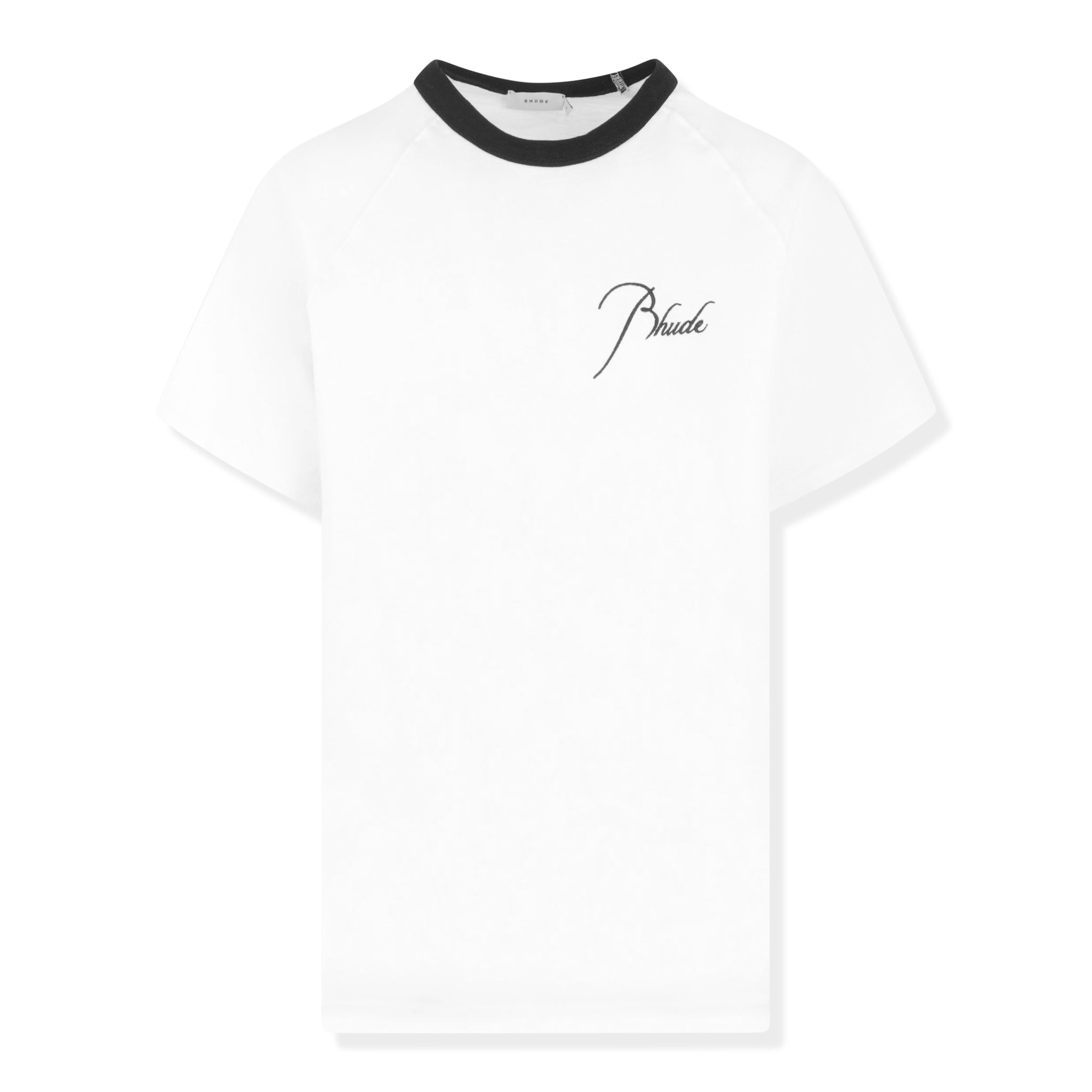 Image of Rhude Raglan Logo Black White T Shirt